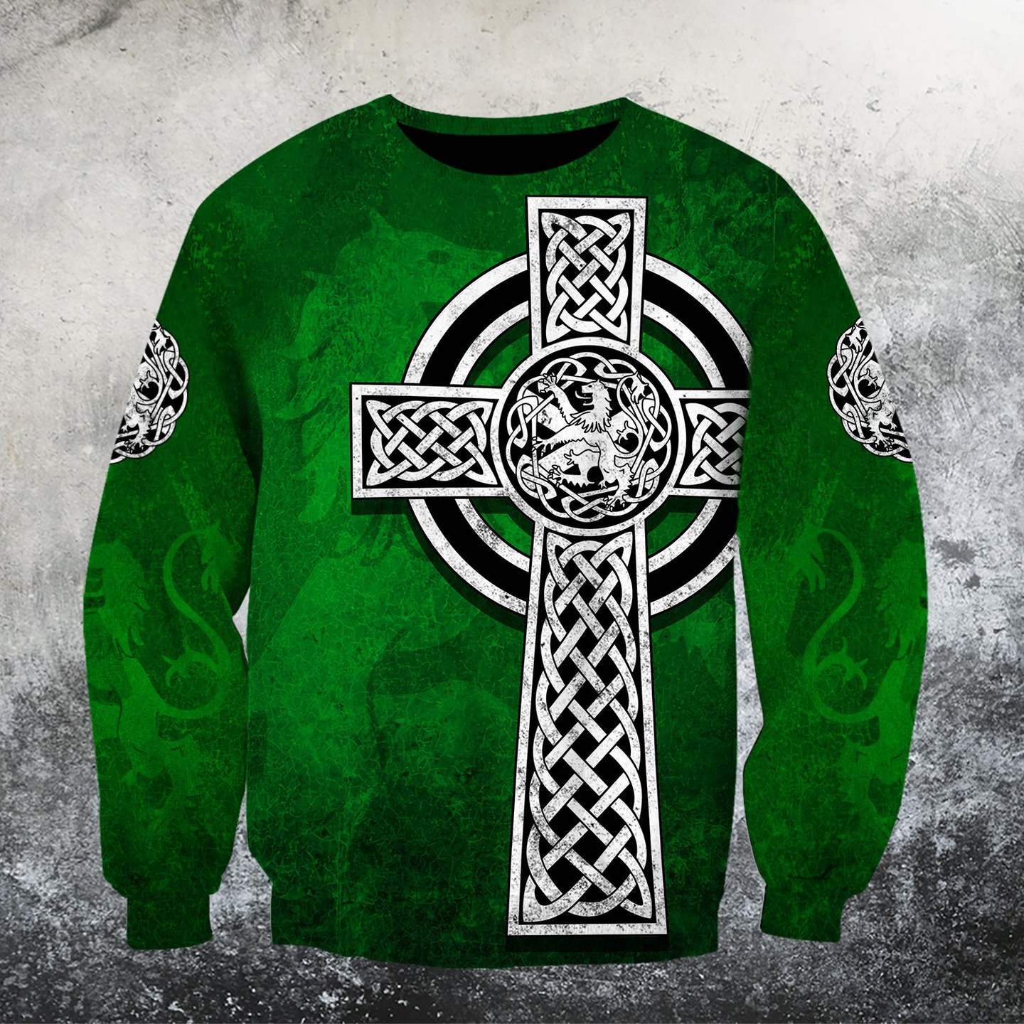 Celtic Cross Lion HAC MP741-Apparel-MP-Sweat Shirt-S-Vibe Cosy™