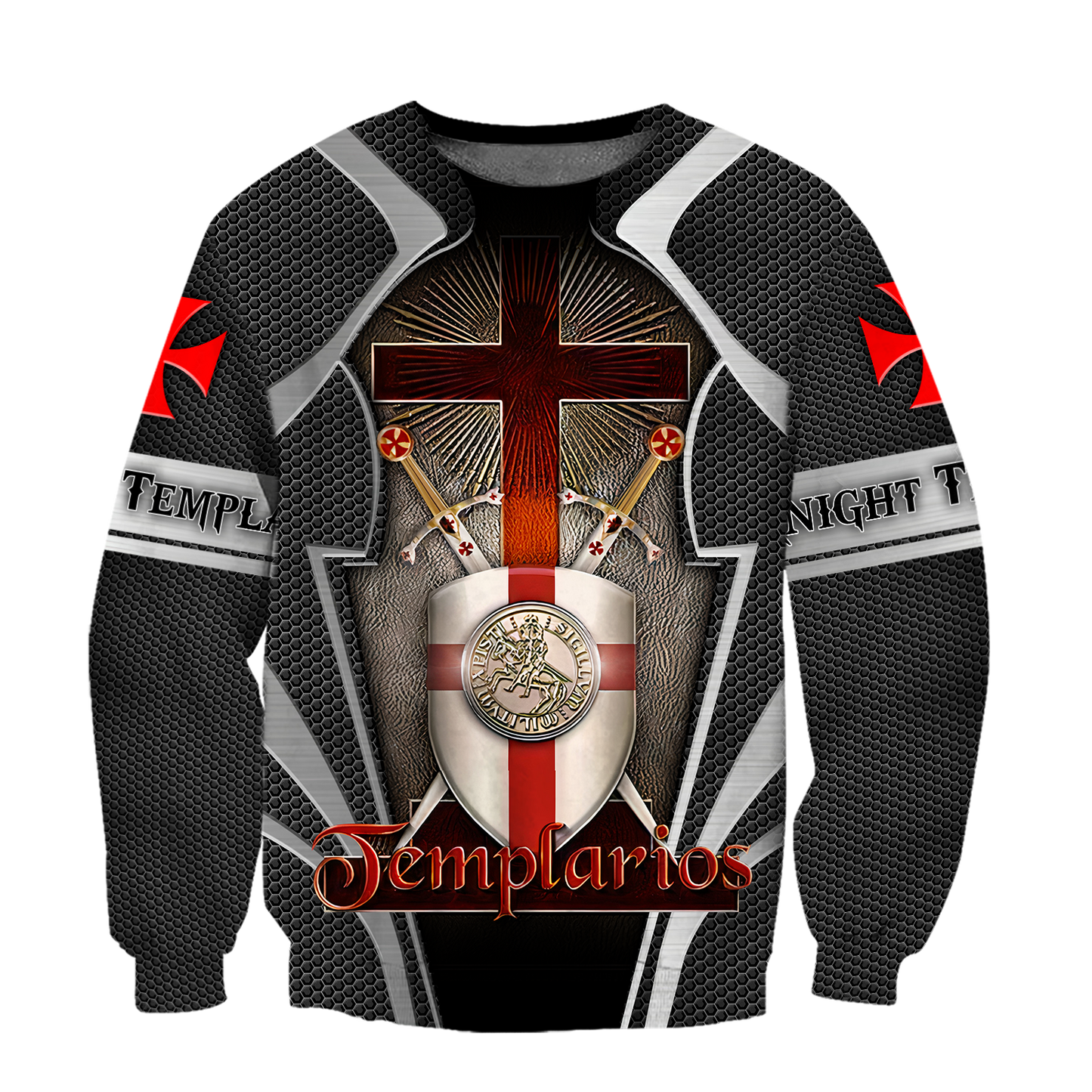 Premium Red Cross Shield Swords Knight Templar All Over Printed Shirts For Men And Women MEI
