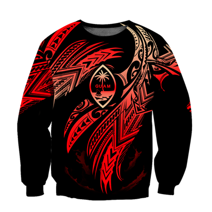 Amazing Guam Polynesian 3D Tattoo Unisex Deluxe Hoodie ML