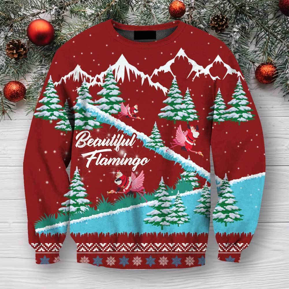 3D All Over Print Flamingo Christmas Hoodie-Apparel-HD09-Sweat Shirt-S-Vibe Cosy™