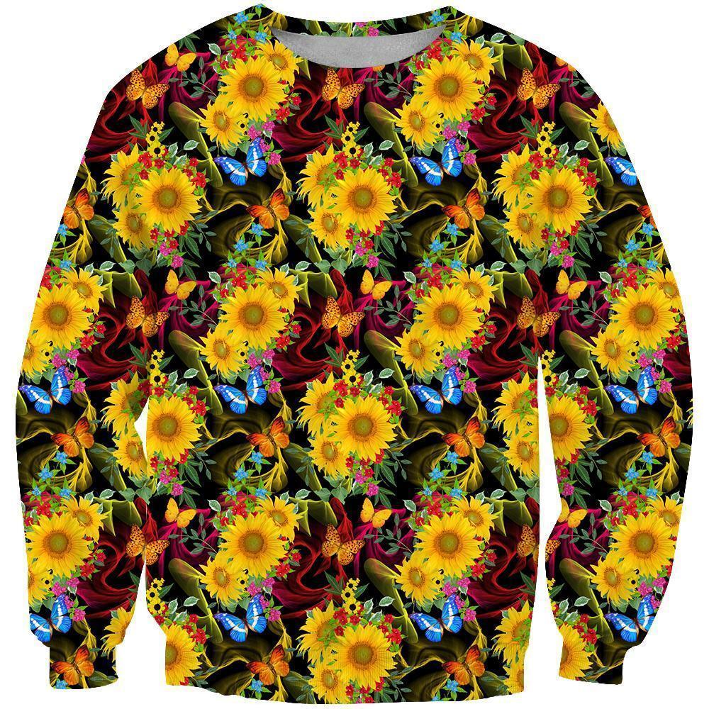 All Over Printing Beautiful Sunflower Hoodie-Apparel-Phaethon-Sweatshirt-S-Vibe Cosy™
