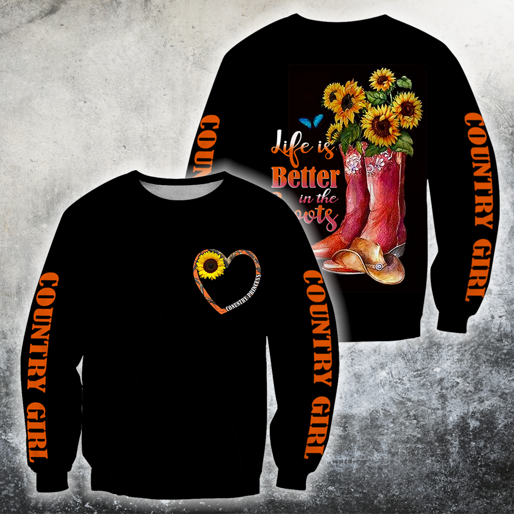 3D All Over Printed Life is better in the Boots Hoodie-Apparel-HP Arts-Sweat Shirt-S-Vibe Cosy™