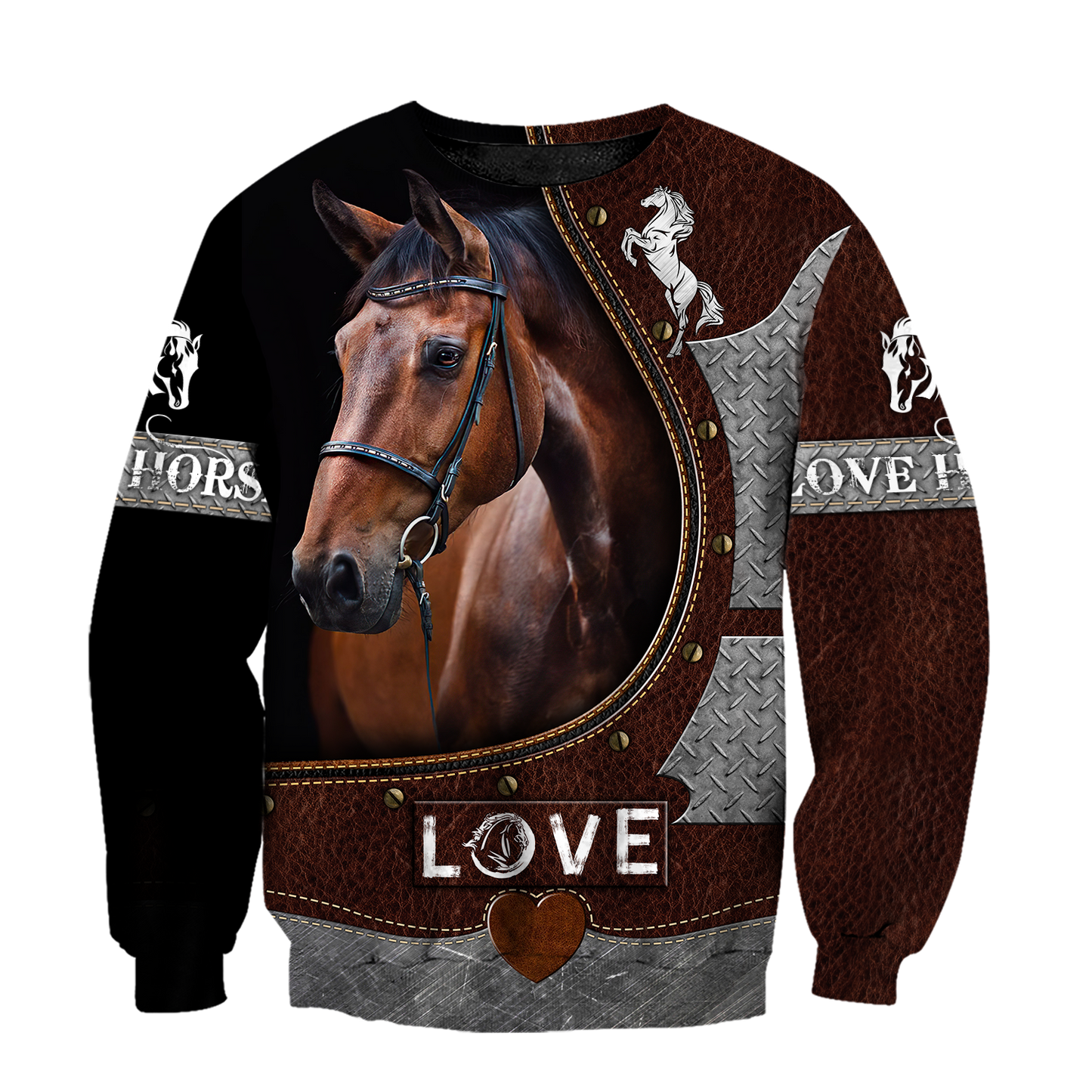 Love Beautiful Horse 3D All Over Printed Shirts For Men And Women TR2505202S-Apparel-MP-Sweatshirts-S-Vibe Cosy™