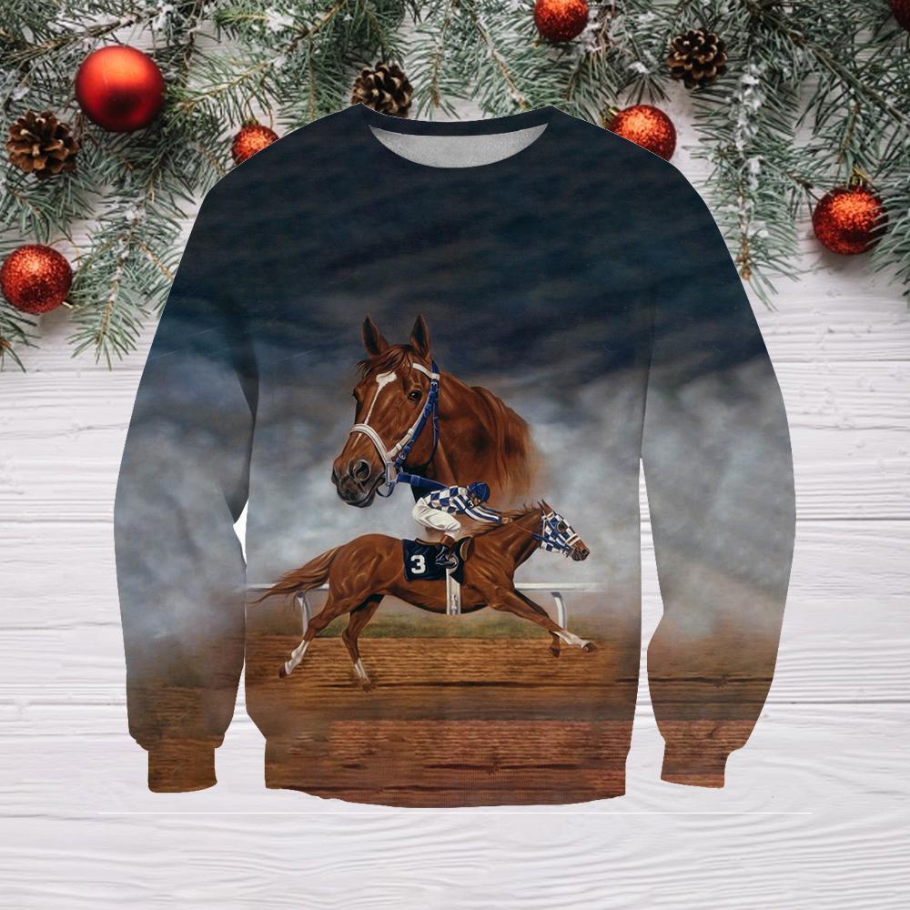 3D ALL OVER PRINTED SECRETARIAT HORSE SHIRTS AND SHORTS-Apparel-HP Arts-Sweatshirt-S-Vibe Cosy™