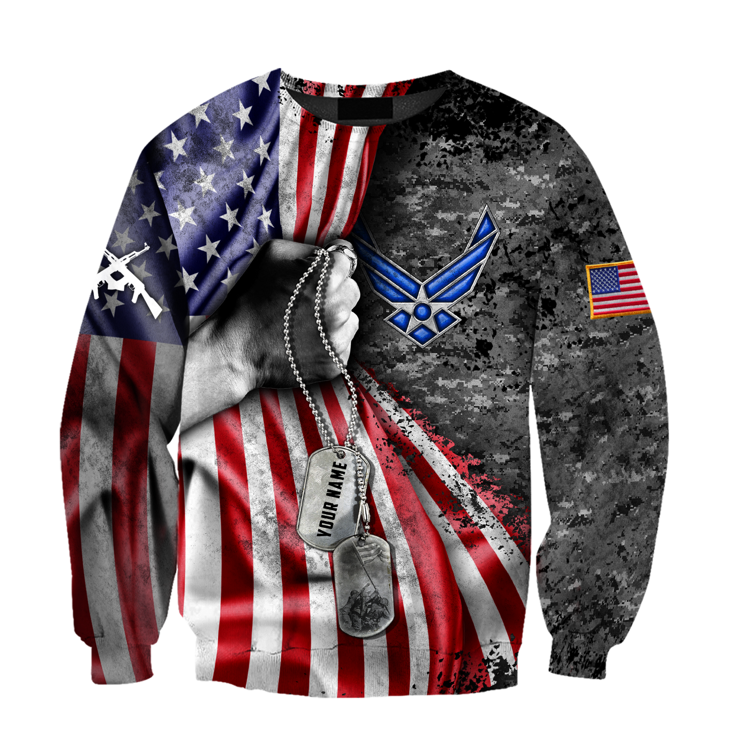 US Air Force tag Custom name 3D shirts for men and women TR1512205