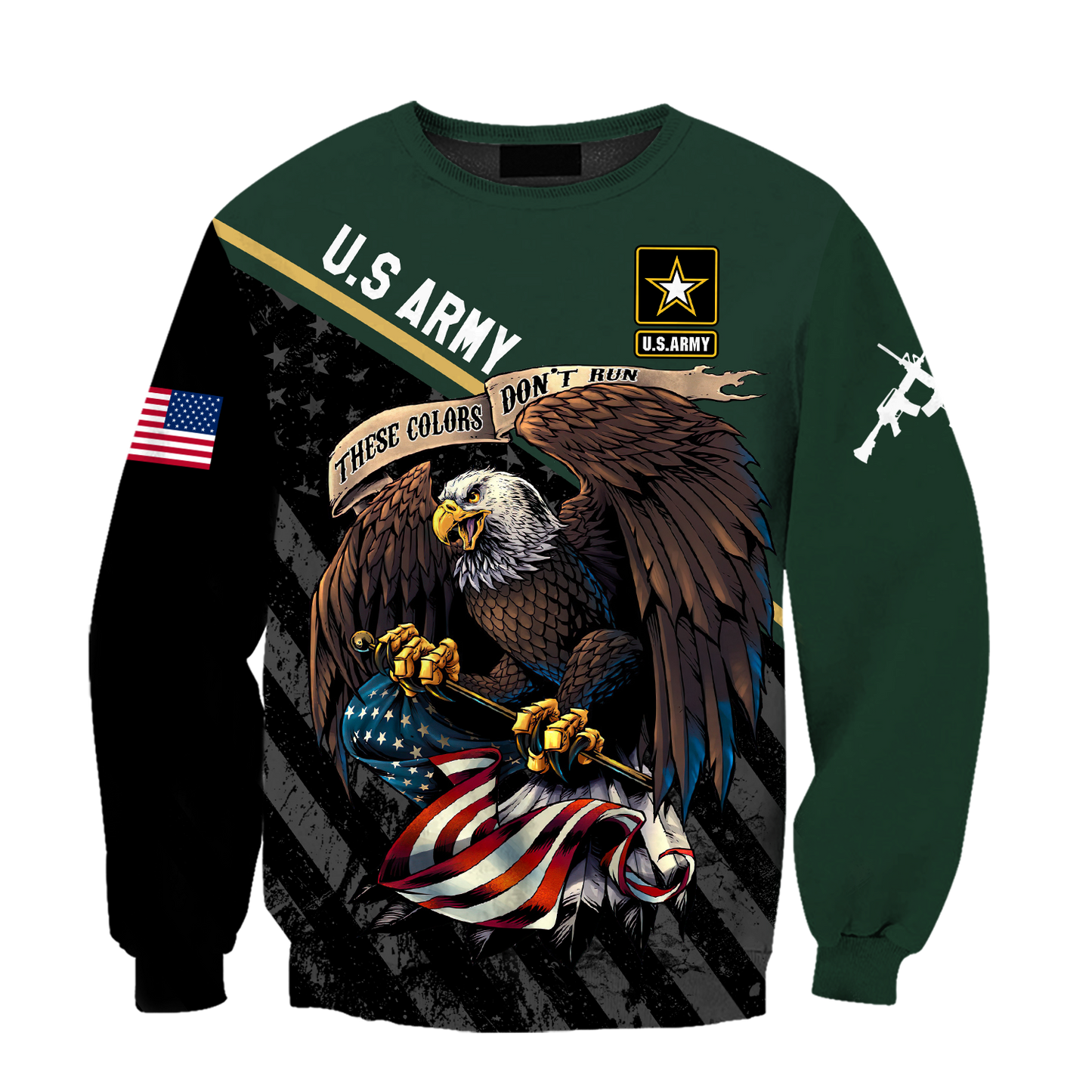 US Veteran Army Green 3D All Over Printed Shirts For Men And Women