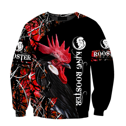 King Rooster 3D All Over Printed Unisex Hoodie ML