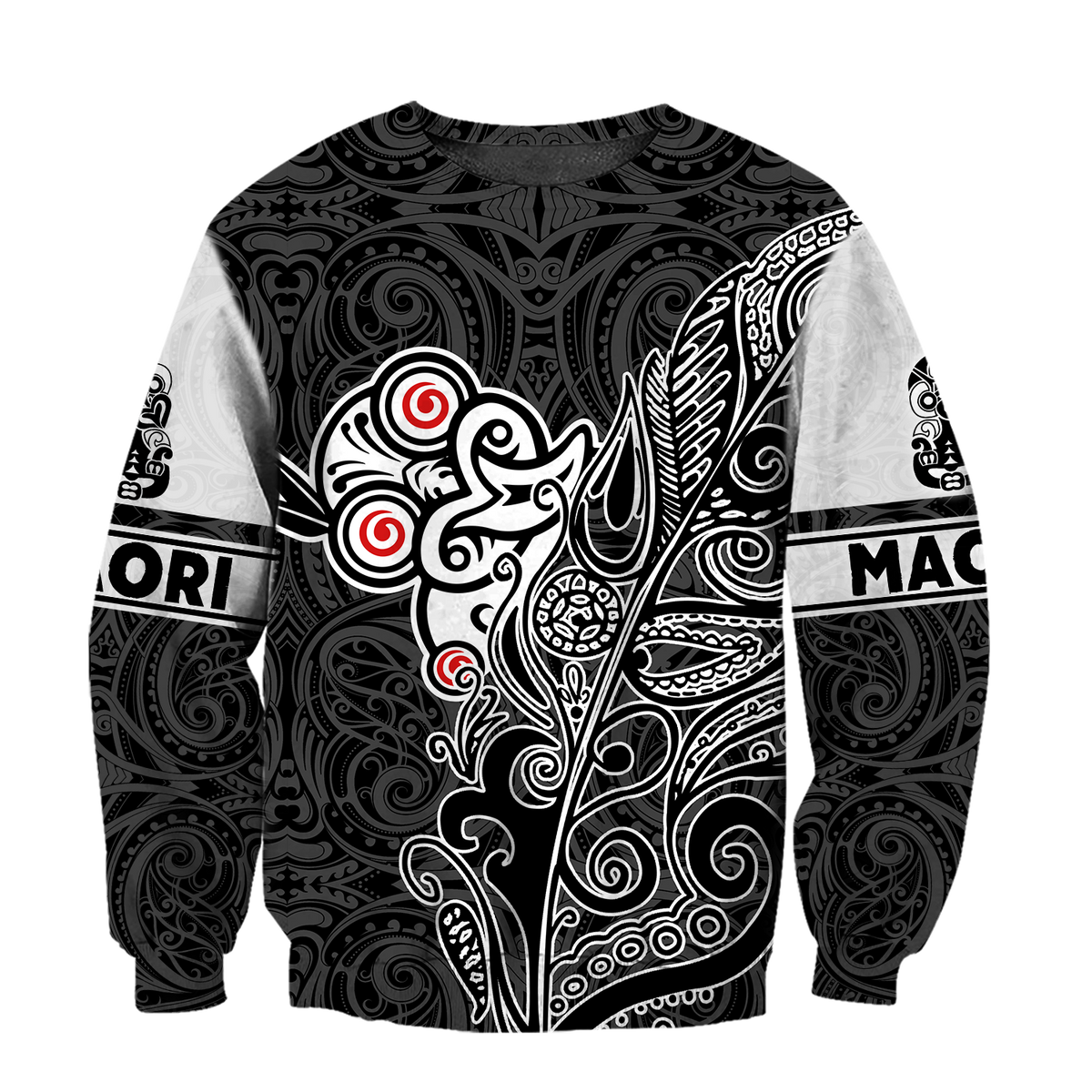 Tiki fern maori hoodie all over printed shirts for men and women AZ301201-Apparel-Huyencass-Sweat Shirt-S-Vibe Cosy™