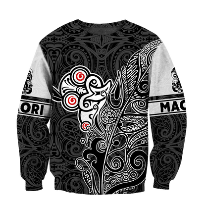 Tiki fern maori hoodie all over printed shirts for men and women AZ301201-Apparel-Huyencass-Sweat Shirt-S-Vibe Cosy™