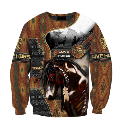 Native Horse 3D All Over Printed Hoodie For Men And Women TR1311206ND