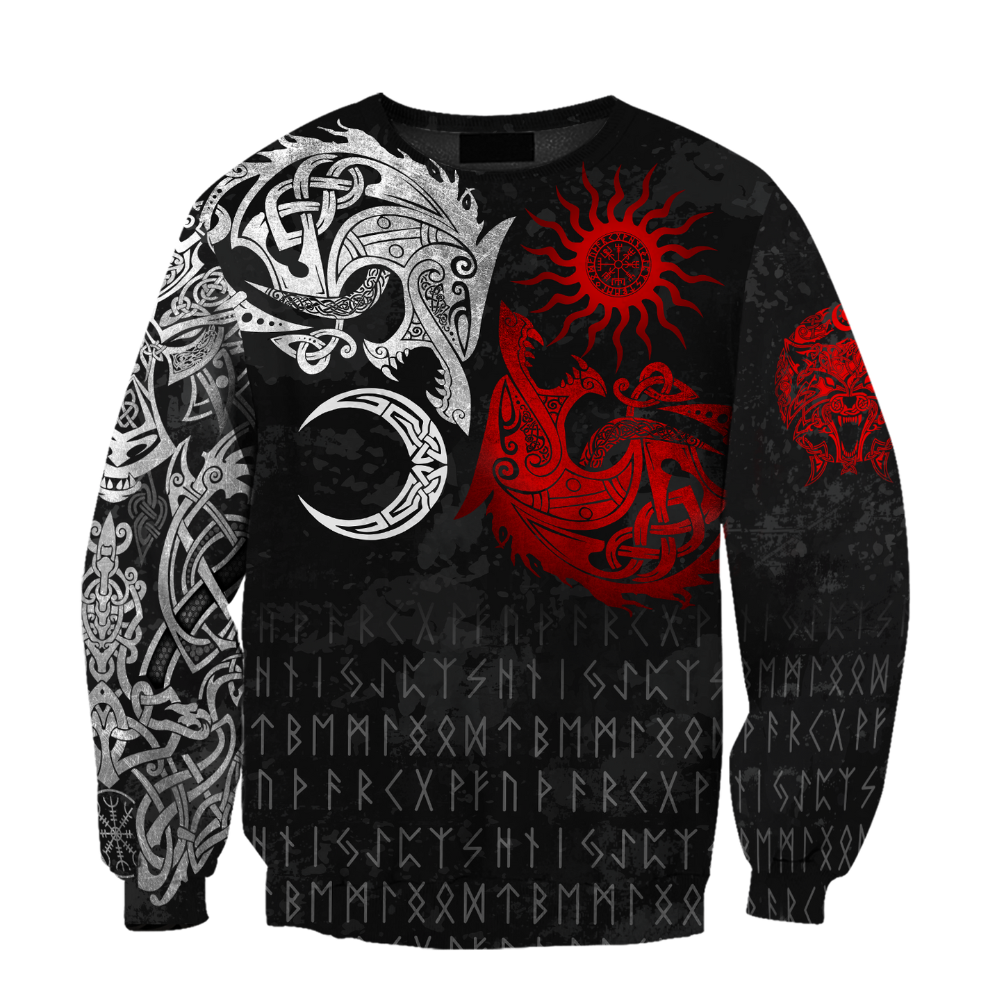 Red and White Norse Wolves 3D All Over Printed Hoodie TR2309202