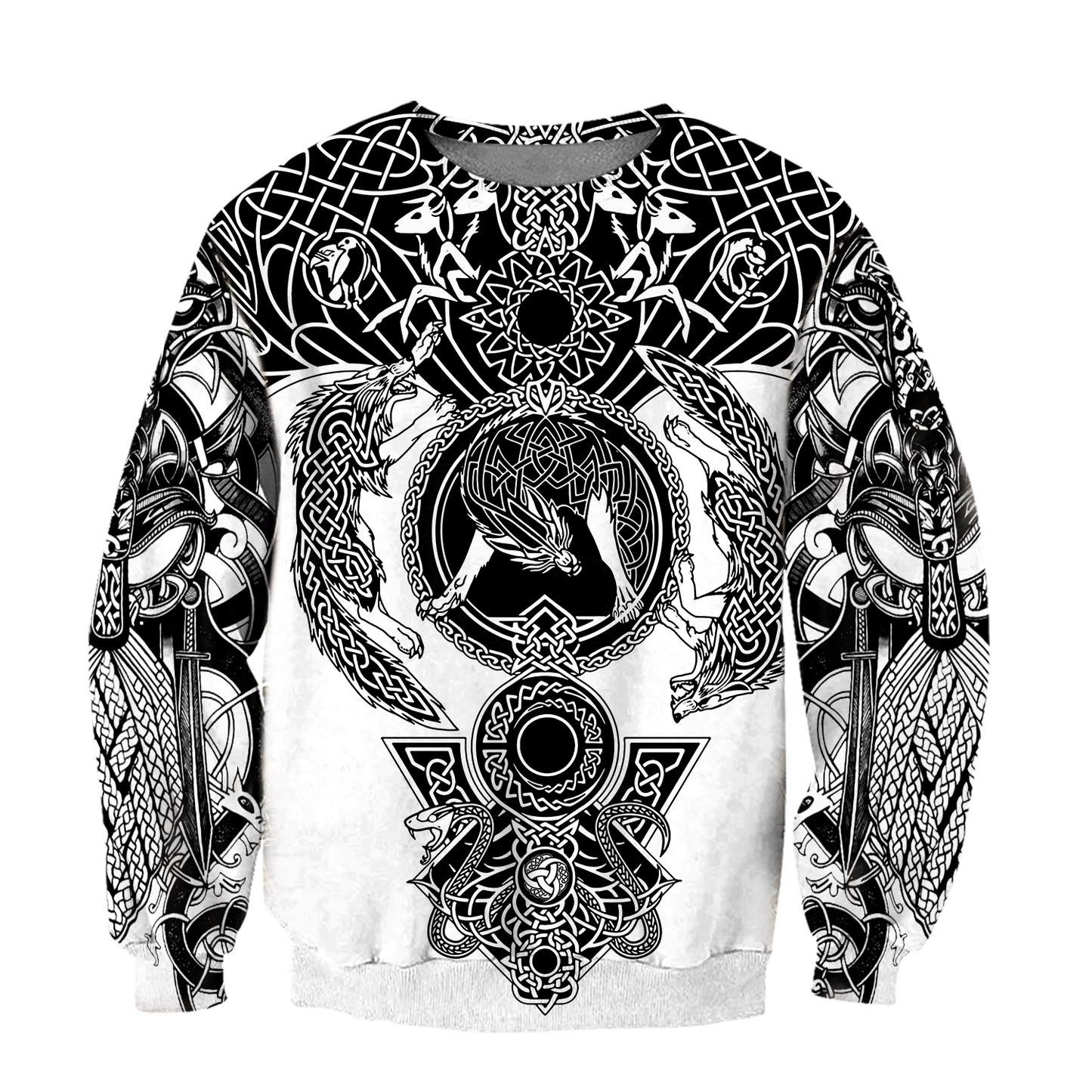 Viking Odin All Over Printed version 2.0 AM281004-Apparel-HP Arts-Sweatshirt-S-Vibe Cosy™