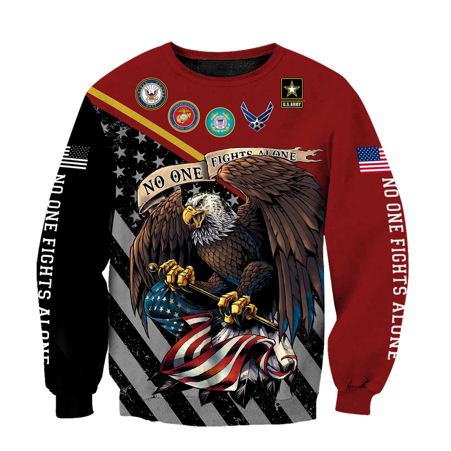 US Veteran No one fights alone shirts for men and women TR2505201S-Apparel-Huyencass-Sweat Shirt-S-Vibe Cosy™