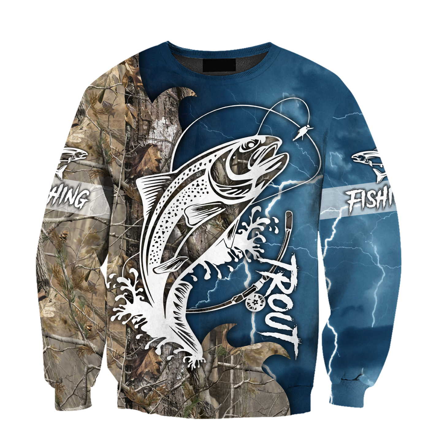 Trout Fishing Tattoo camo shirts for men and women blue color TR2108203