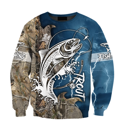 Trout Fishing Tattoo camo shirts for men and women blue color TR2108203