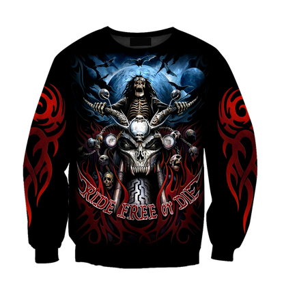 Ride free or die 3D All Over Printed Shirts and short for Men and Women PL