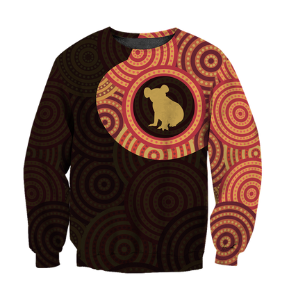 Australia In My Heart Aboriginal Tattoo Koala Hoodie Yellow AZ200201-Apparel-PL8386-Sweat Shirt-S-Vibe Cosy™