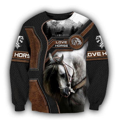 Love Beautiful Horse 3D All Over Printed Shirts For Men And Women TR1505203S-Apparel-MP-Sweatshirts-S-Vibe Cosy™