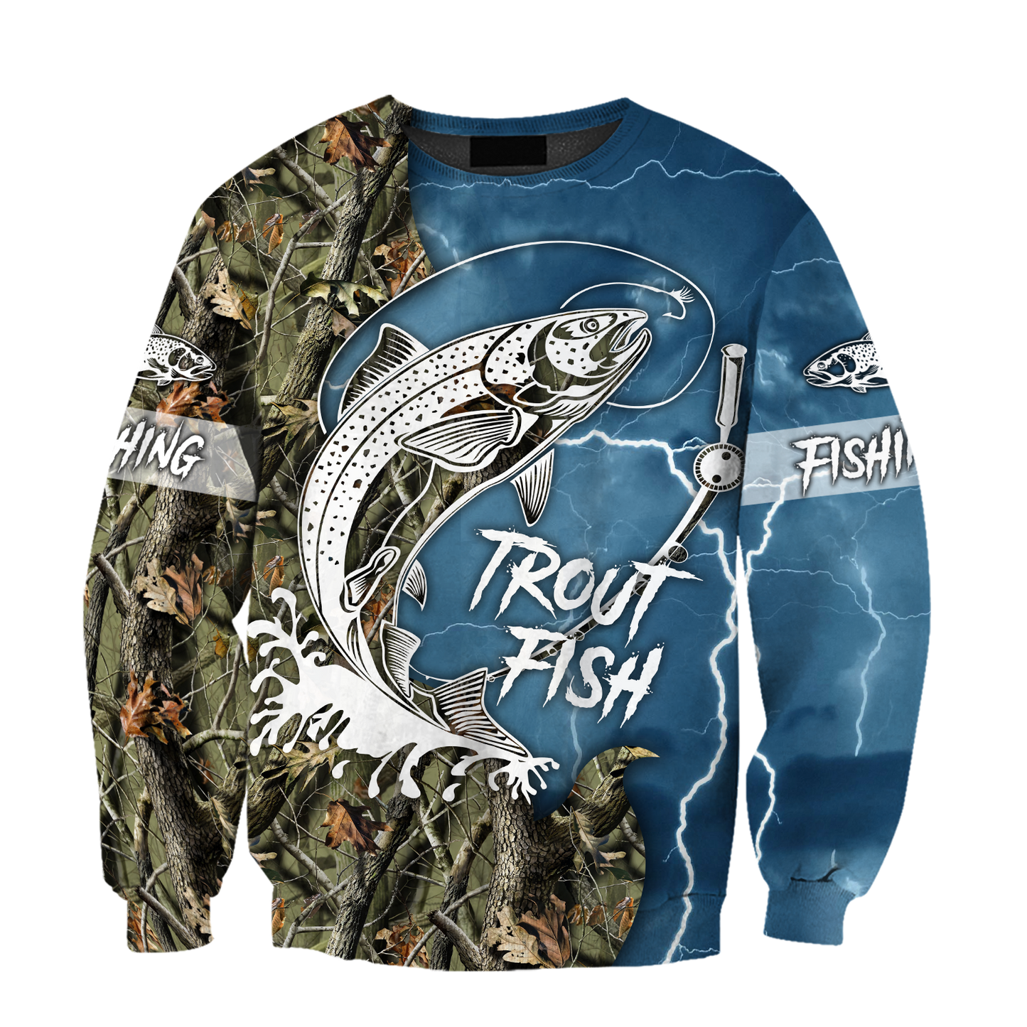Trout Fishing blue Tattoo camo shirts for men and women TR2108202