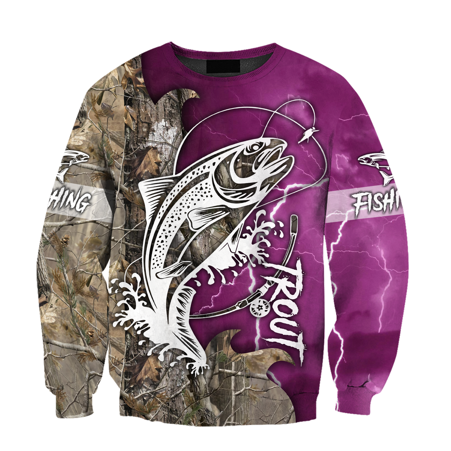 Trout Fishing purple Tattoo camo shirts for men and women TR2108203S
