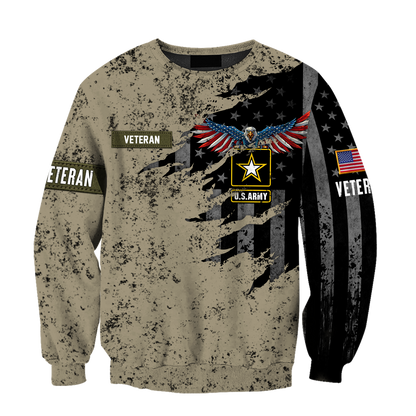 Veteran US Army Eagle in my heart 3D shirts for men and women