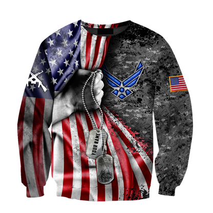 US Air Force tag Custom name 3D shirts for men and women