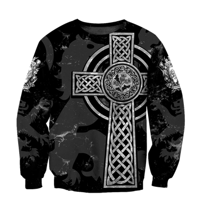 Scottish St-Andrew Thristle Celtic Cross grey ver1 Hoodie AZ210206-Apparel-PL8386-Sweat Shirt-S-Vibe Cosy™