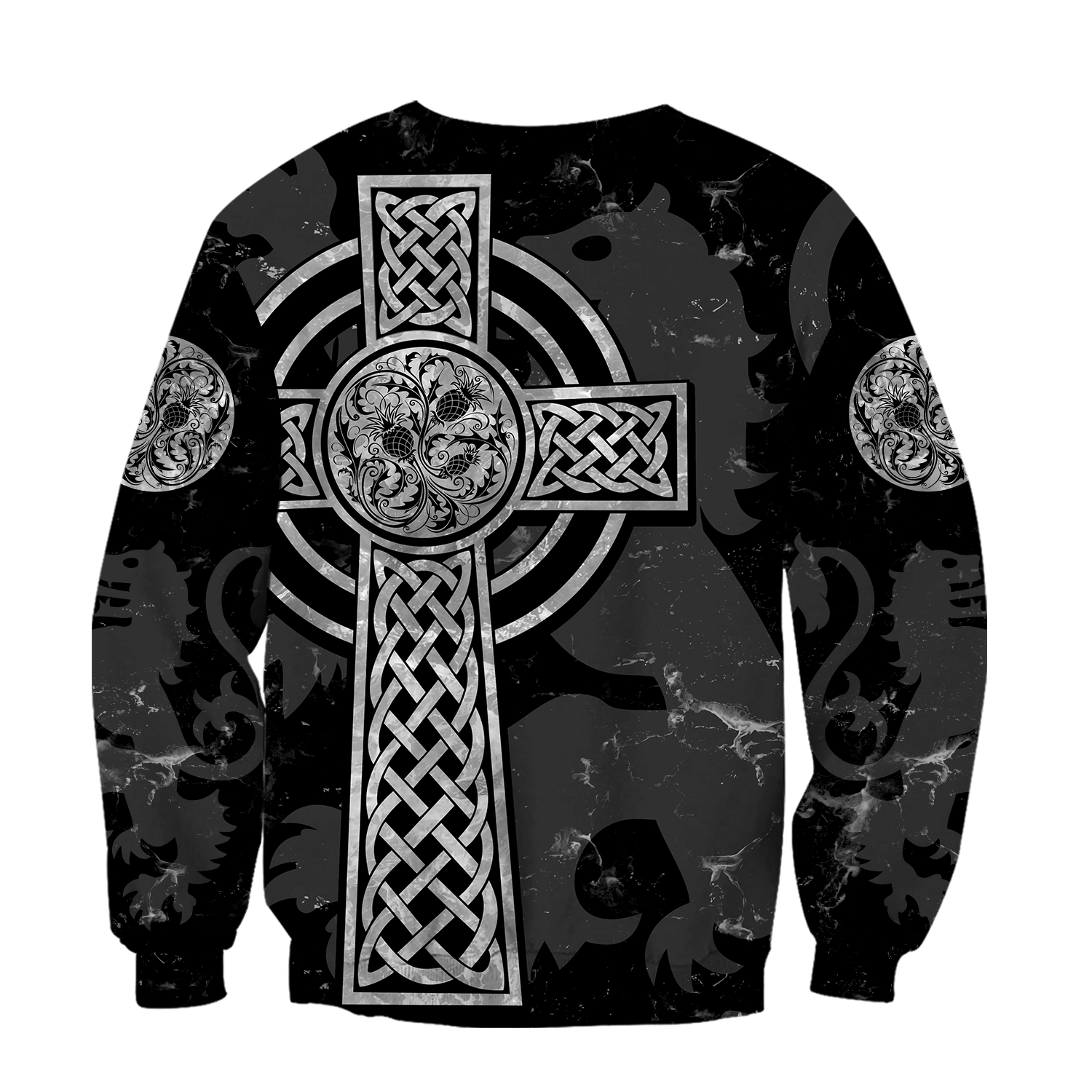 Scottish Thristle Celtic Cross grey ver3 Hoodie AZ210204-Apparel-PL8386-Hoodie-S-Vibe Cosy™