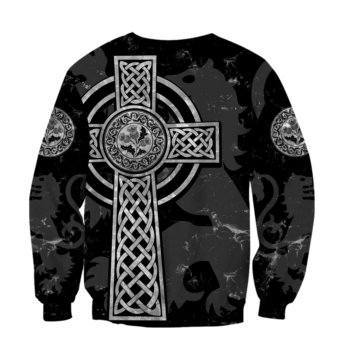 Scottish Thristle Celtic Cross grey ver1 Hoodie AZ210202-Apparel-PL8386-Hoodie-S-Vibe Cosy™