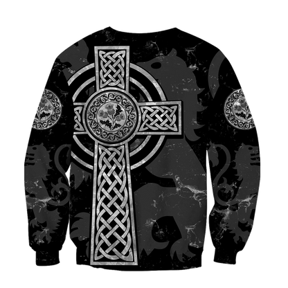 Scottish Thristle Celtic Cross grey ver1 Hoodie AZ210202-Apparel-PL8386-Hoodie-S-Vibe Cosy™