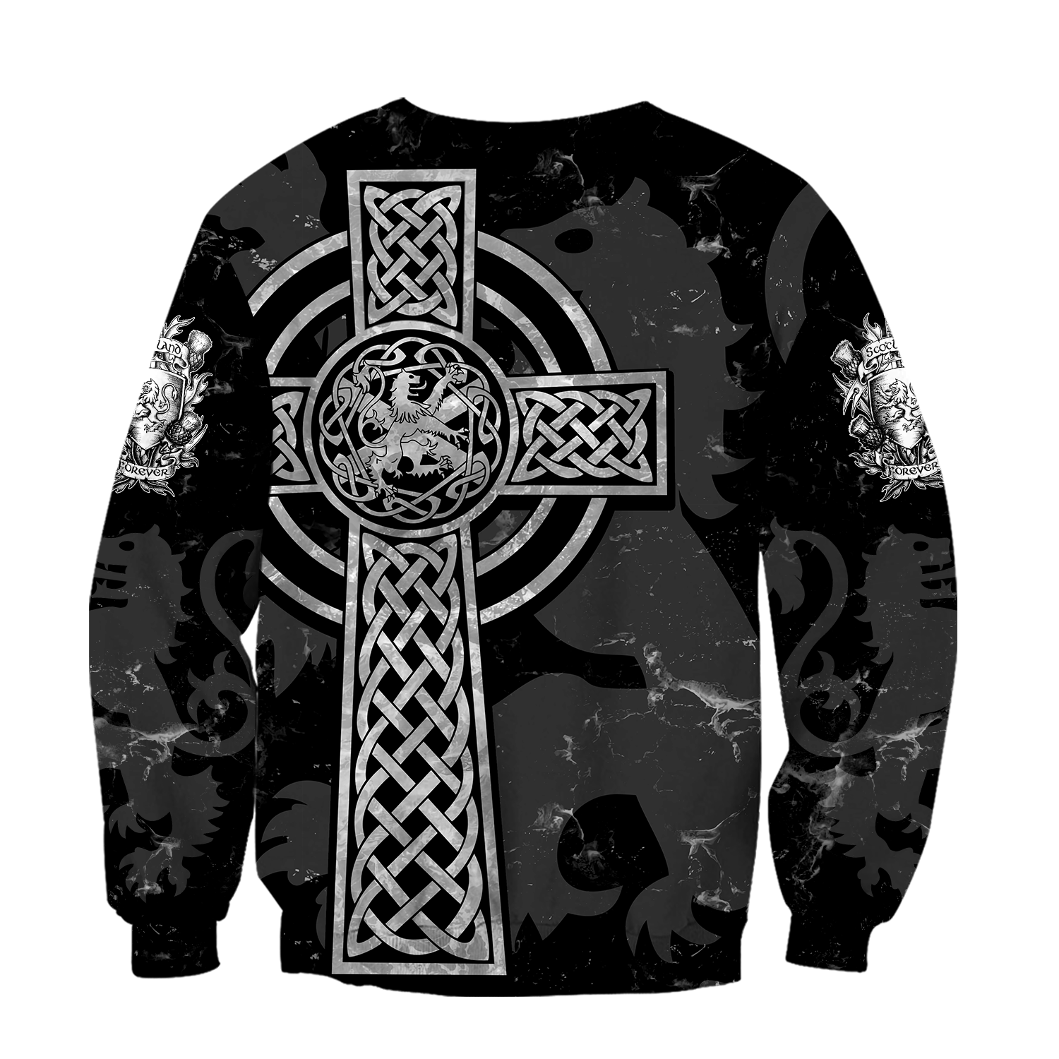 Scottish St-Andrew Lion & Thristle Celtic Cross grey ver1 Hoodie AZ210205-Apparel-PL8386-Hoodie-S-Vibe Cosy™
