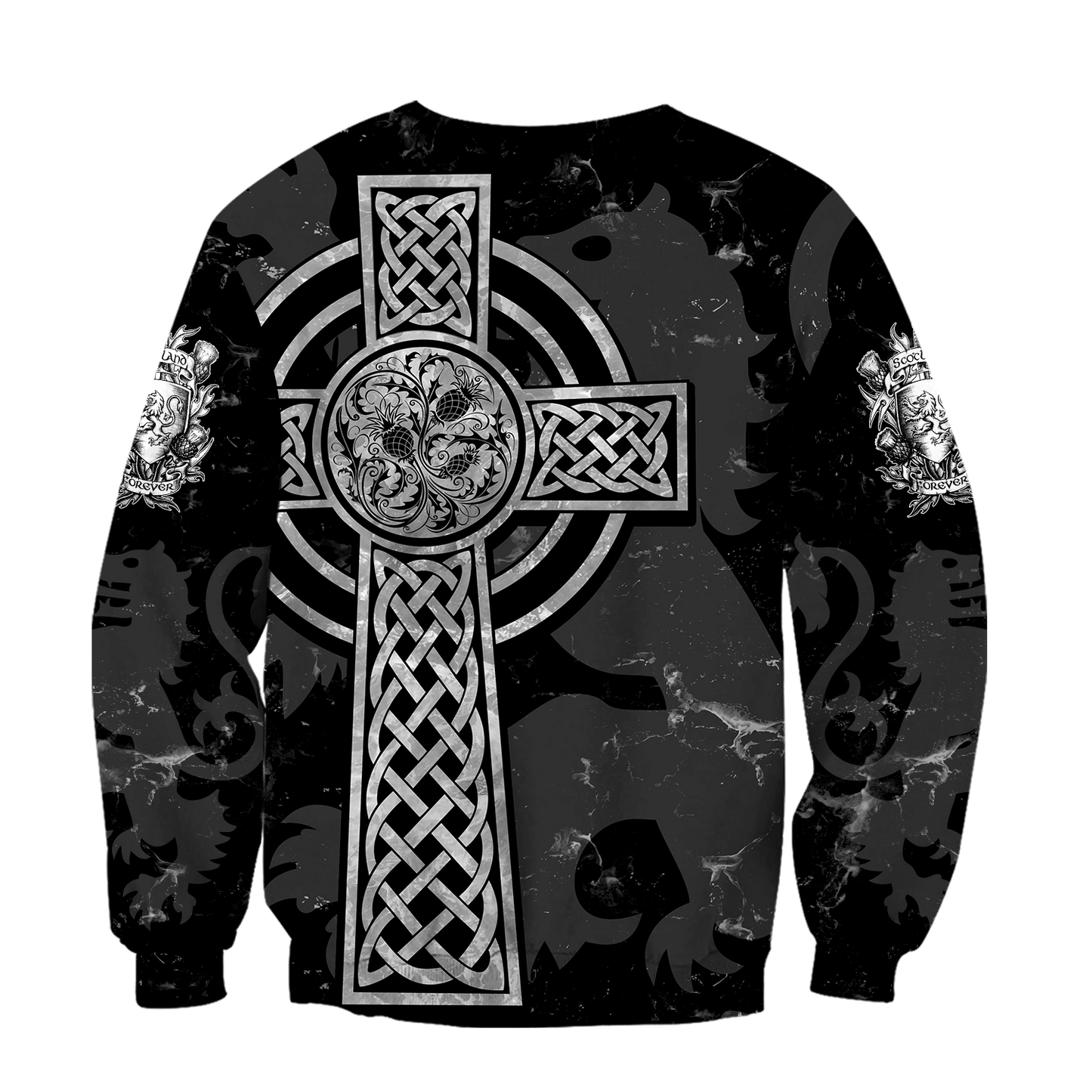 Scottish St-Andrew Thristle Celtic Cross grey ver3 Hoodie AZ210208-Apparel-PL8386-Hoodie-S-Vibe Cosy™