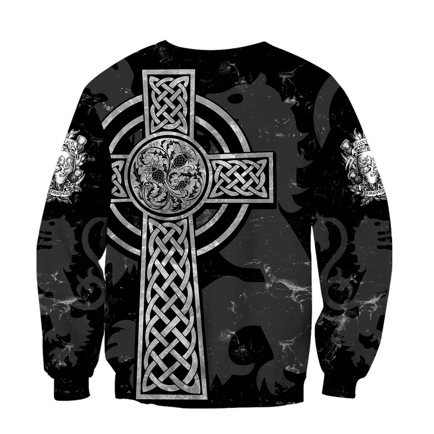 Scottish St-Andrew Thristle Celtic Cross grey ver3 Hoodie AZ210208-Apparel-PL8386-Hoodie-S-Vibe Cosy™