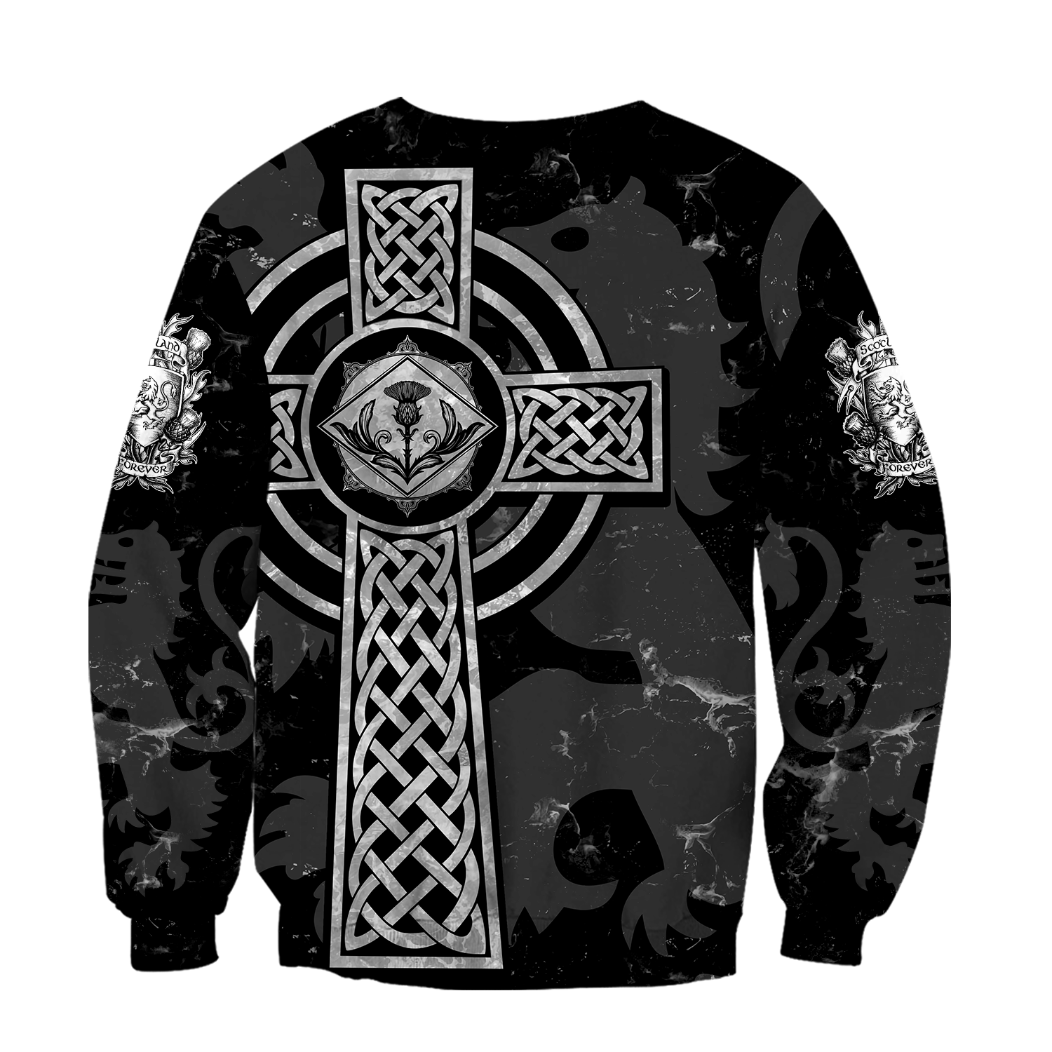 Scottish St-Andrew Thristle Celtic Cross grey ver2 Hoodie AZ210207-Apparel-PL8386-Hoodie-S-Vibe Cosy™