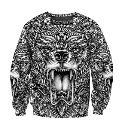 BEAR TATTOO 3D ALL OVER PRINTED SHIRTS FOR MEN AND WOMEN AZ071201 PL-Apparel-PL8386-sweatshirt-S-Vibe Cosy™