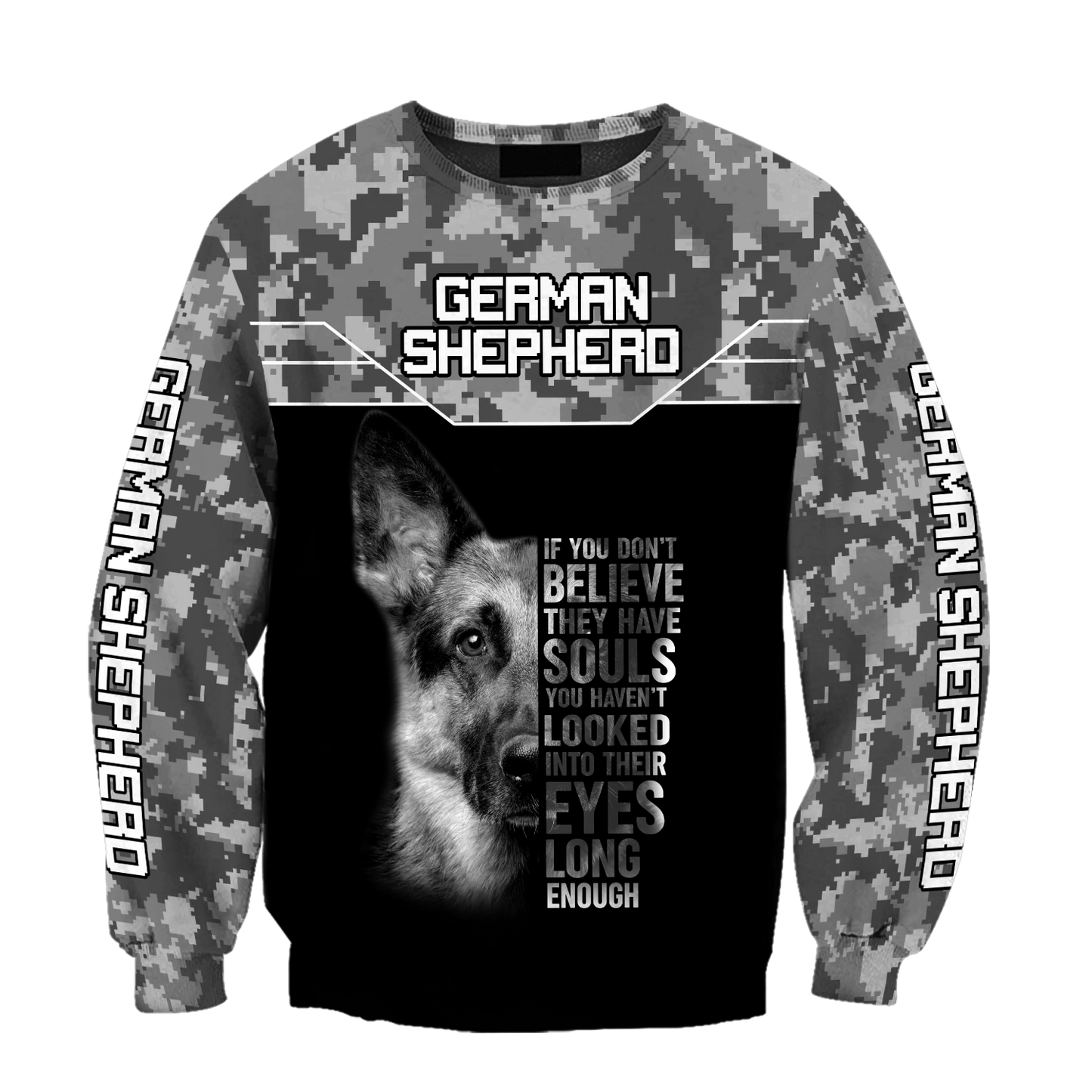 3D German Shepherd Camo Unisex Shirts TR2110205