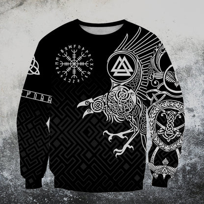 Vikings - The Raven of Odin Tattoo Special Hoodie-Apparel-HP Arts-Sweat Shirt-S-Vibe Cosy™