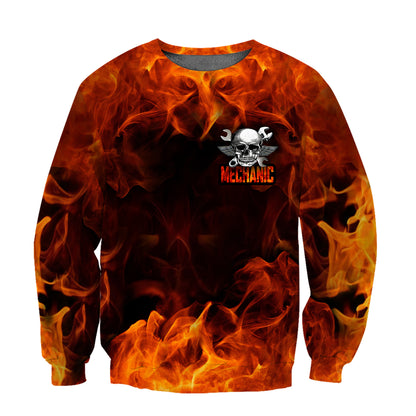 Mechanic Skull 3D All Over Printed Hoodie For Men and Women NTN09142001