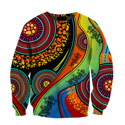 Aboriginal Australia Indigenous Lizard Painting Art shirts for men and women TR2606203S-Apparel-Huyencass-Sweat Shirt-S-Vibe Cosy™