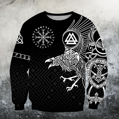 The Raven of Odin - Tattoo Style-Apparel-HP Arts-Hoodie-S-Vibe Cosy™