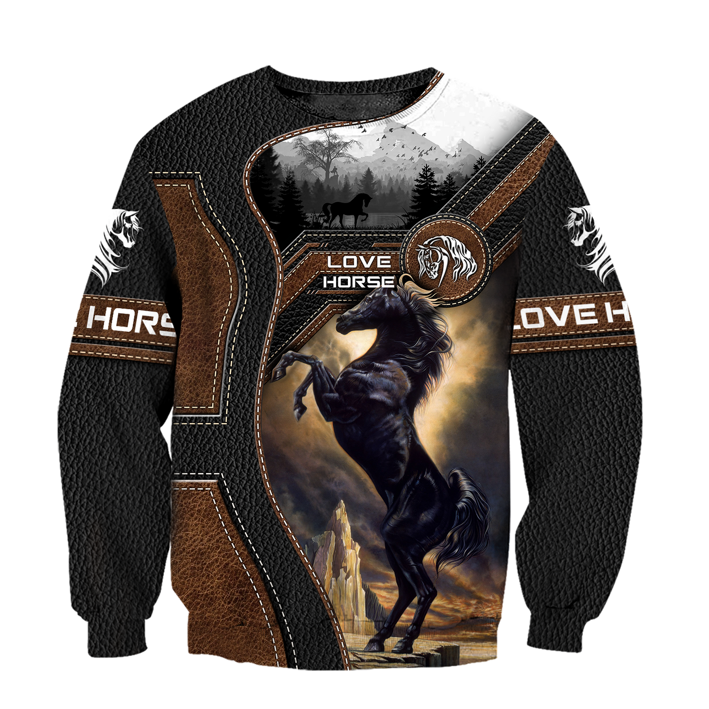 Love Beautiful Horse 3D All Over Printed Shirts For Men And Women TR1605204S-Apparel-MP-Sweatshirts-S-Vibe Cosy™