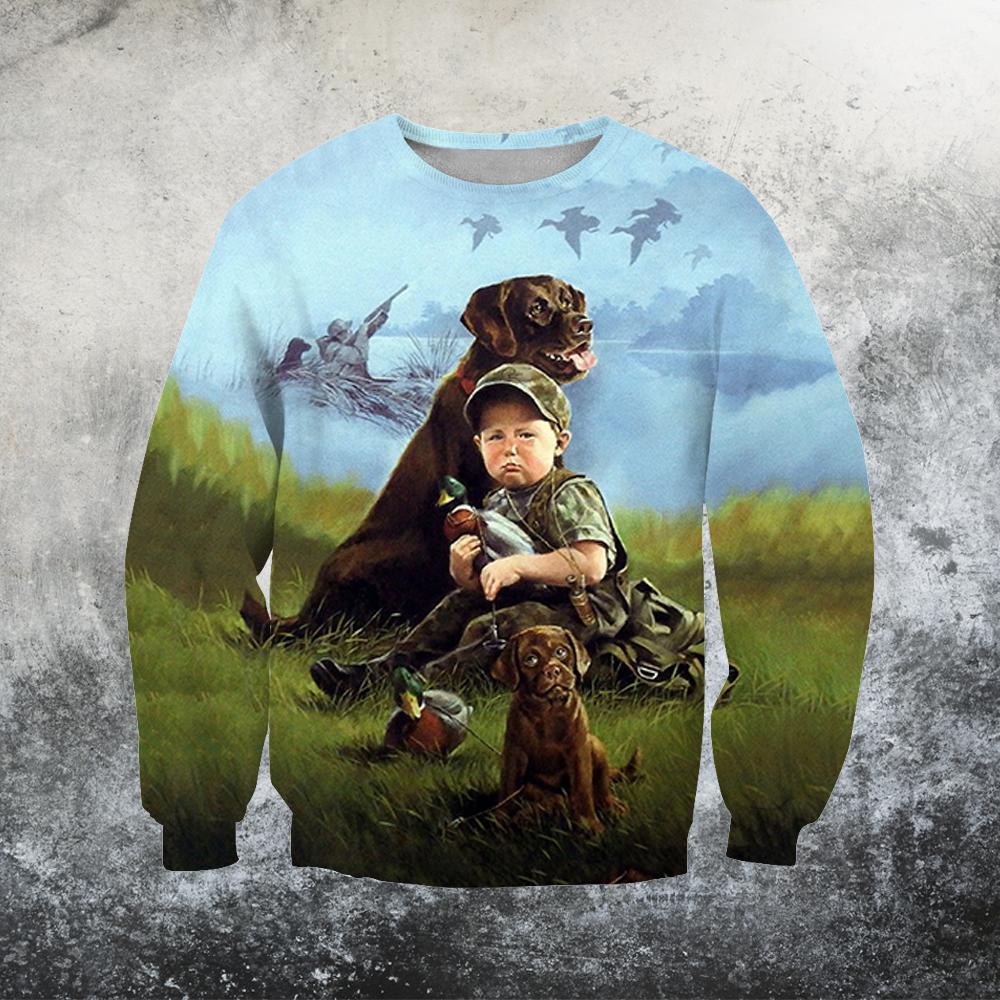 Hunting Dog Art 3D All Over Printed Shirts-Apparel-HP Arts-Sweatshirt-S-Vibe Cosy™