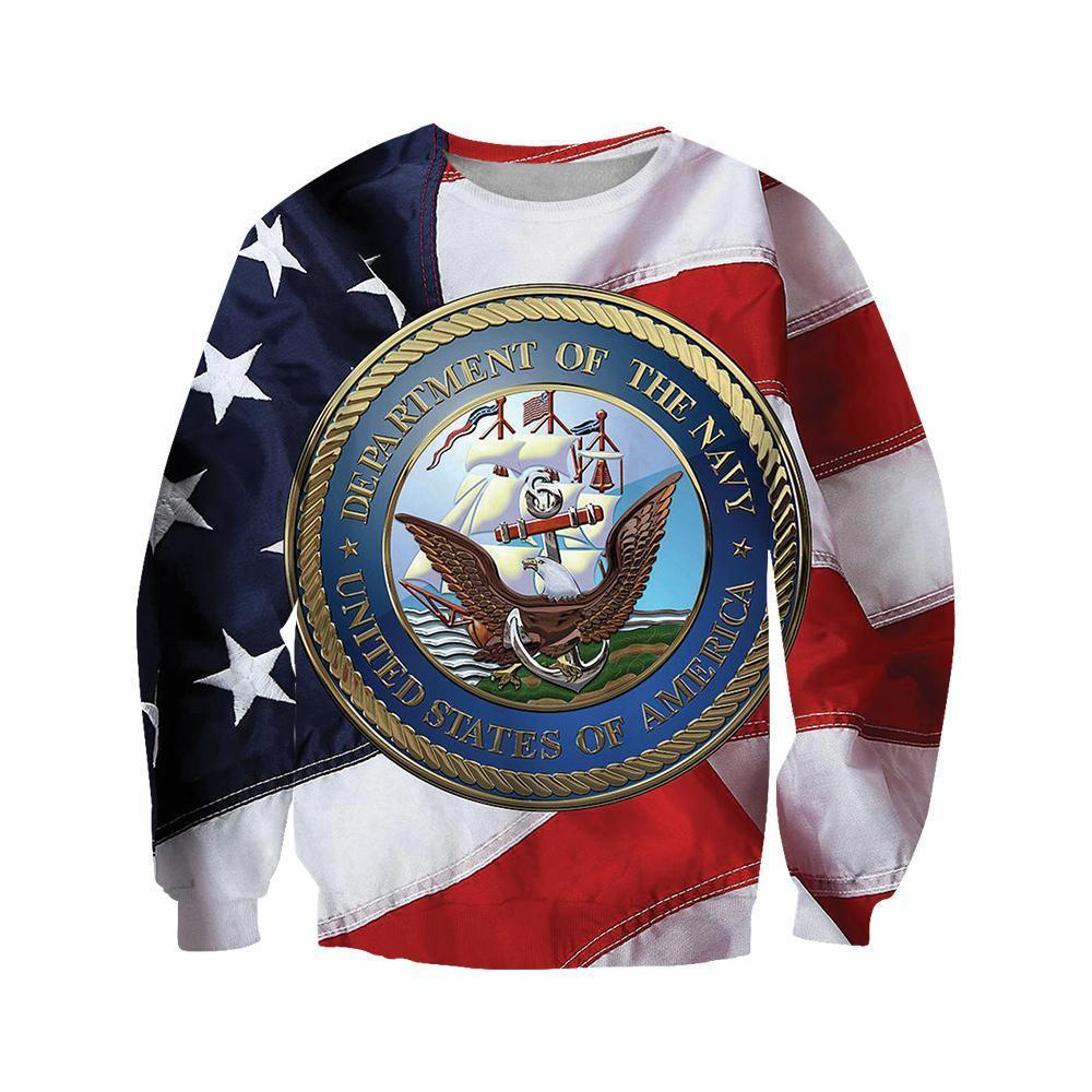 All Over Printed Department Of The Navy Logo Shirts-Apparel-HP Arts-Sweatshirt-S-Vibe Cosy™