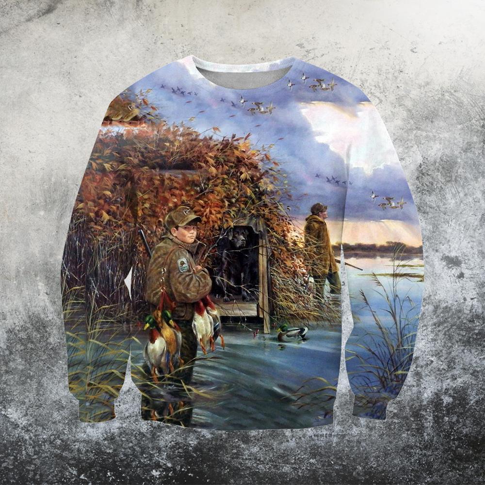 My First Limit Boy Duck Hunting 3D All Over Printed Shirts-Apparel-HP Arts-Sweatshirt-S-Vibe Cosy™