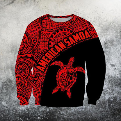 American Samoa Polynesian Hoodie - Red PL-Apparel-PL8386-Sweat Shirt-S-Vibe Cosy™