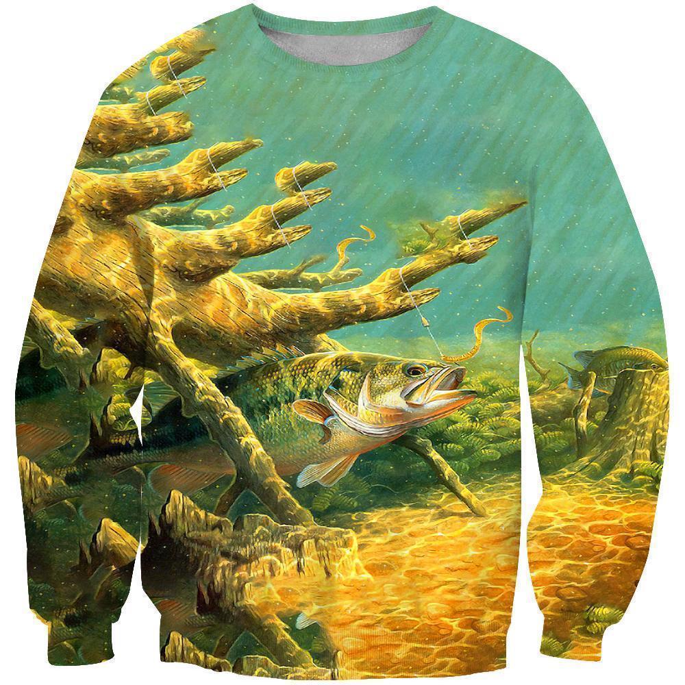 Fish Sport Water Fishes Under water Lake River Art-Apparel-Phaethon-Sweatshirt-S-Vibe Cosy™