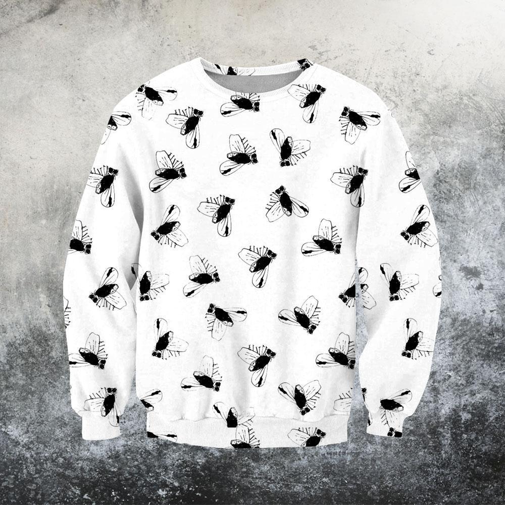 All Over Printed Flies Hoodie-Apparel-GP Art-Sweat Shirt-S-Vibe Cosy™