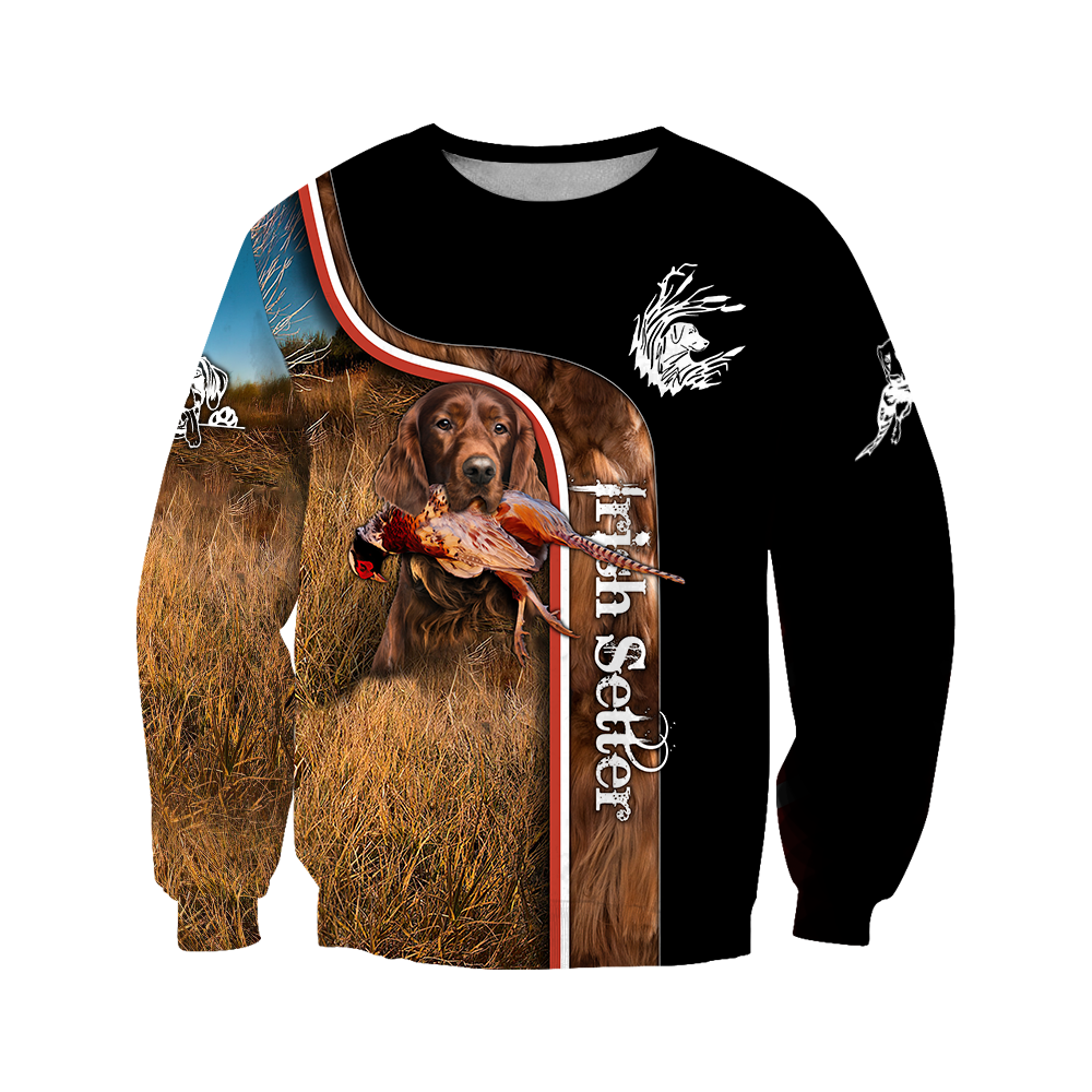 Pheasant Setter Hunting 3D All Over Printed Shirts For Men And Women JJ100201-Apparel-MP-Sweatshirts-S-Vibe Cosy™