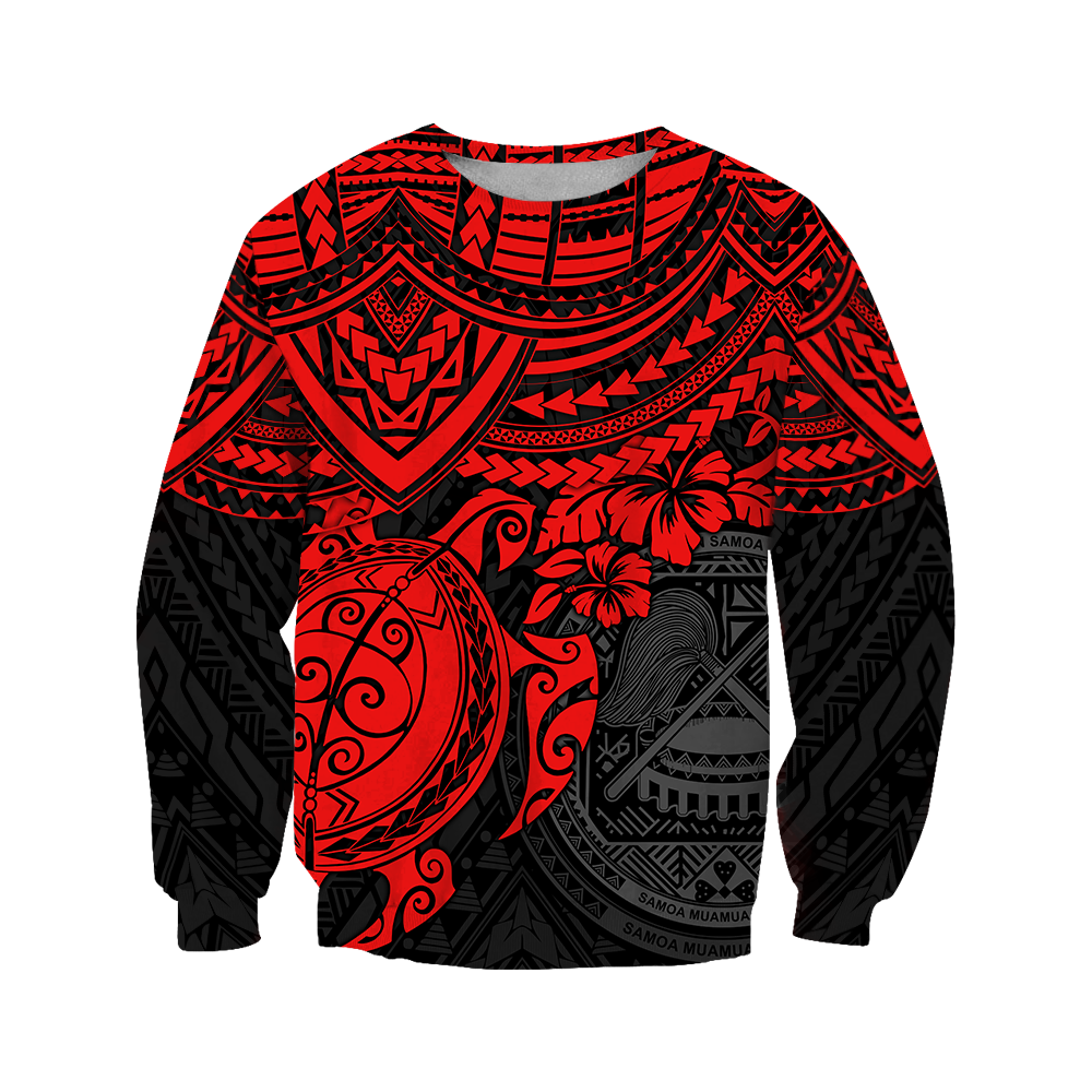 American Samoa Polynesian Hoodie Red Turtle JJ300102 PL-Apparel-PL8386-Sweatshirt-S-Vibe Cosy™