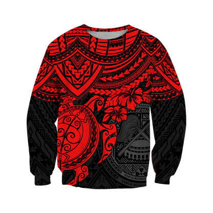 American Samoa Polynesian Hoodie Red Turtle JJ300102 PL-Apparel-PL8386-Sweatshirt-S-Vibe Cosy™